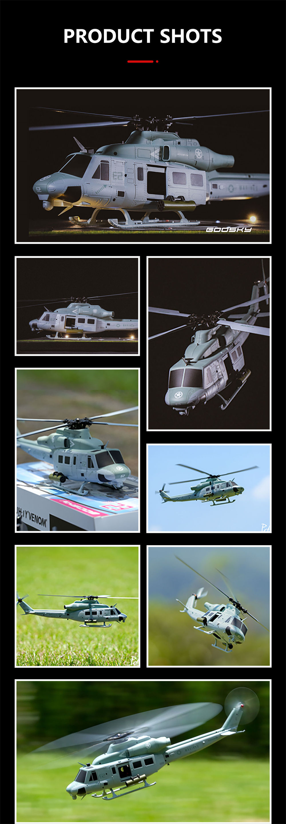 GOOSKY-E2-135-UH-1Y-Maszligstab-24G-6CH-Doppelter-buumlrstenloser-Direktantrieb-Motor-RC-Hubschraube-2019934-6